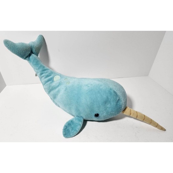 Douglas Cuddle Toys~Spike the Plush Turquoise Narwhal Stuffed Animal - Picture 1 of 9